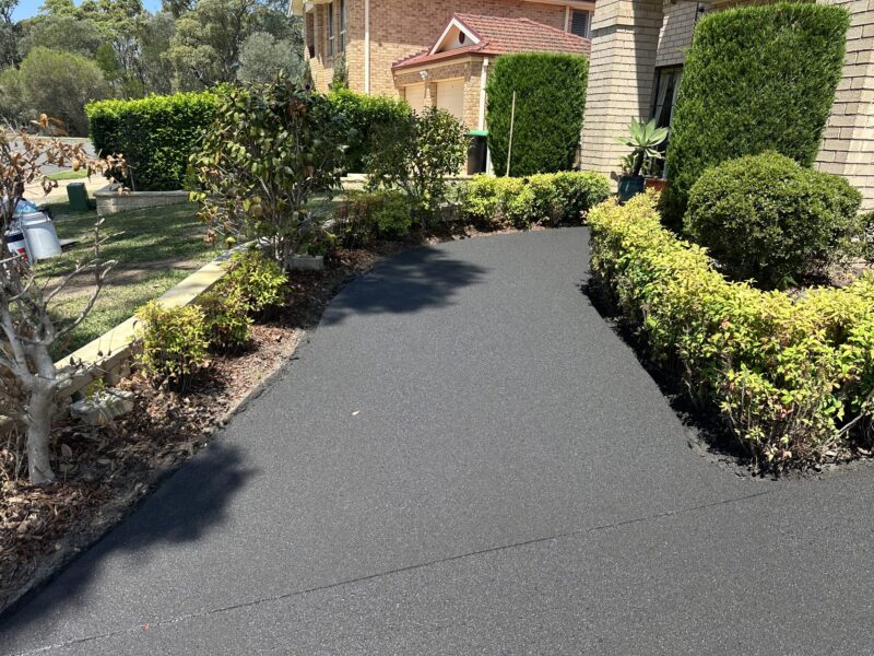 Driveway after concrete resurfacing